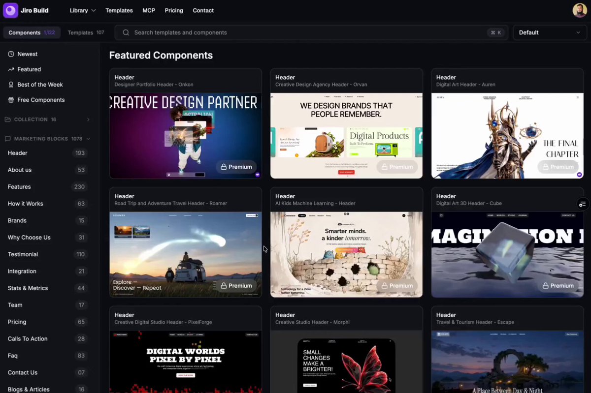8가지 특화 웹 디자인 레퍼런스 및 UI 컴포넌트 사이트 모음 인포그래픽